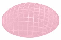 Light Pink Blind Embossed Quilted Kippah without Trim