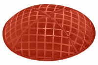 Orange Blind Embossed Quilted Kippah without Trim