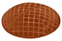 Rust Blind Embossed Quilted Kippah without Trim