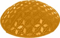 Additional picture of Gold Blind Embossed Rocky Road Kippah without trim