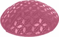 Hot Pink Blind Embossed Rocky Road Kippah without trim