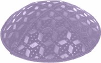 Additional picture of Lavender Blind Embossed Rocky Road Kippah without trim