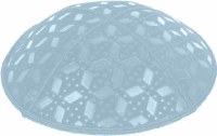 Light Blue Blind Embossed Rocky Road Kippah without trim