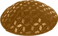Additional picture of Luggage Blind Embossed Rocky Road Kippah without trim