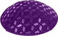Purple Blind Embossed Rocky Road Kippah without trim
