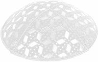 White Blind Embossed Rocky Road Kippah without trim