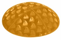 Gold Blind Embossed Sailboats Kippah