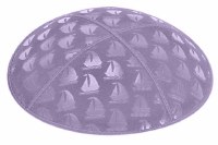Lavender Blind Embossed Sailboats Kippah