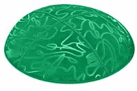Emerald Blind Embossed Scribble Kippah without Trim