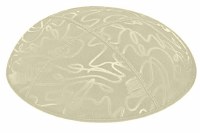 Ivory Blind Embossed Scribble Kippah without Trim