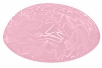 Light Pink Blind Embossed Scribble Kippah without Trim