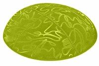 Lime Blind Embossed Scribble Kippah without Trim