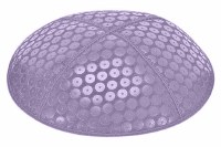 Lavender Blind Embossed Sequins Kippah without Trim