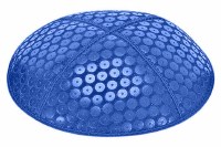 Royal Blind Embossed Sequins Kippah without Trim