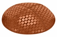 Rust Blind Embossed Sequins Kippah without Trim