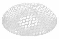 White Blind Embossed Sequins Kippah without Trim