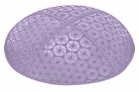 Lavender Blind Embossed Small Star of David Kippah without Trim
