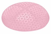 Light Pink Blind Embossed Small Star of David Kippah without Trim