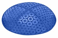 Royal Blind Embossed Small Star of David Kippah without Trim