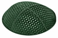 Green Blind Embossed Small Stars Kippah