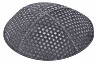 Medium Grey Blind Embossed Small Stars Kippah