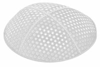 White Blind Embossed Small Stars Kippah