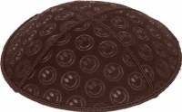 Brown Blind Embossed Smiley Kippah