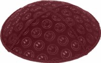 Burgundy Blind Embossed Smiley Kippah