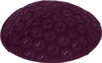 Eggplant Blind Embossed Smiley Kippah