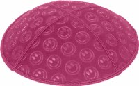 Fuchsia Blind Embossed Smiley Kippah