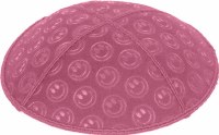 Hot Pink Blind Embossed Smiley Kippah