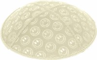 Ivory Blind Embossed Smiley Kippah