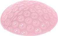 Light Pink Smiley Blind Embossed Kippah