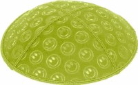 Lime Blind Embossed Smiley Kippah