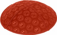 Orange Blind Embossed Smiley Kippah