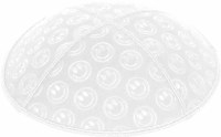 White Blind Embossed Smiley Kippah