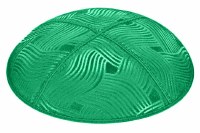 Emerald Blind Embossed Spaghetti Kippah without Trim