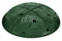 Green Blind Embossed Spaghetti Kippah without Trim