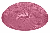 Hot Pink Blind Embossed Spaghetti Kippah without Trim
