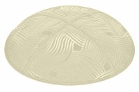 Ivory Blind Embossed Spaghetti Kippah without Trim