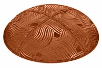 Rust Blind Embossed Spaghetti Kippah without Trim