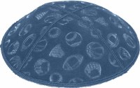 Additional picture of Denim Blind Embossed Sports Kippah without trim