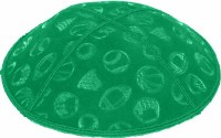 Additional picture of Emerald Blind Embossed Sports Kippah without trim