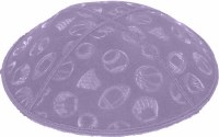 Additional picture of Lavender Blind Embossed Sports Kippah without trim