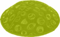 Lime Blind Embossed Sports Kippah without trim