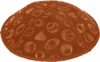 Additional picture of Rust Blind Embossed Sports Kippah without trim