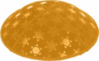 Additional picture of Gold Blind Embossed Star of David Kippah without trim