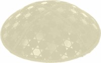 Additional picture of Ivory Blind Embossed Star of David Kippah without trim