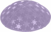Additional picture of Lavender Blind Embossed Star of David Kippah without trim