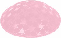 Additional picture of Light Pink Blind Embossed Star of David Kippah without trim